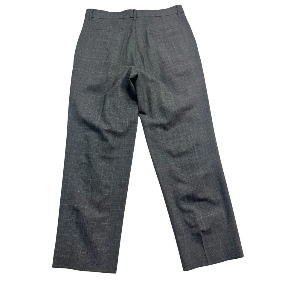 vtg Banana Republic 35x31 Gray Glen Plaid Wool Pants Trousers Pleated High Waist